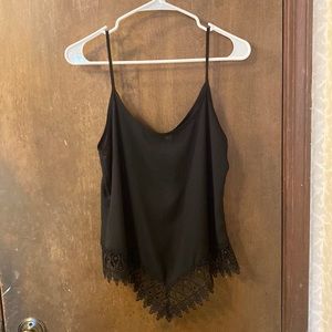 Black tank top with lace